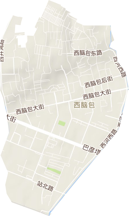 西脑包街道地形地图