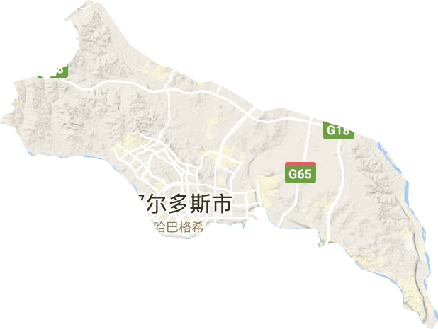 康巴什区地形地图