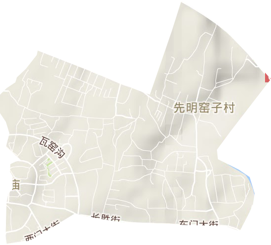 回民街道地形地图