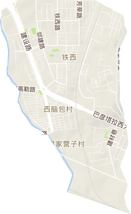 铁西街道地形地图