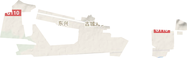 东兴街道地形地图