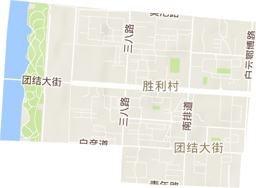团结大街街道地形地图