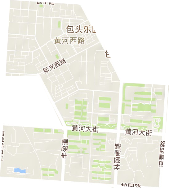 黄河西路街道地形地图