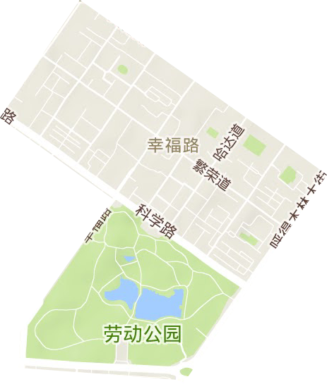 幸福路街道地形地图