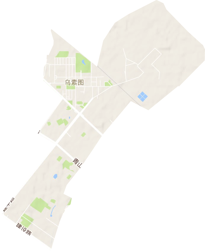 乌素图街道地形地图