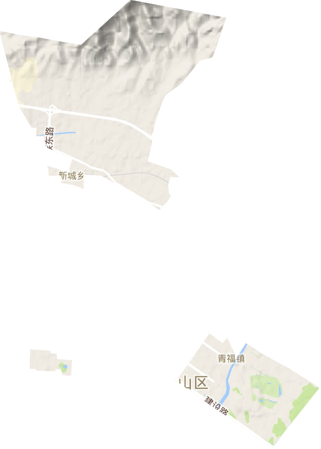 青福镇地形地图