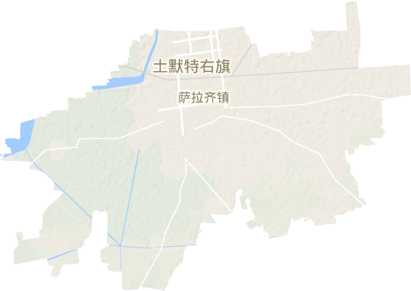 萨拉齐镇地形地图