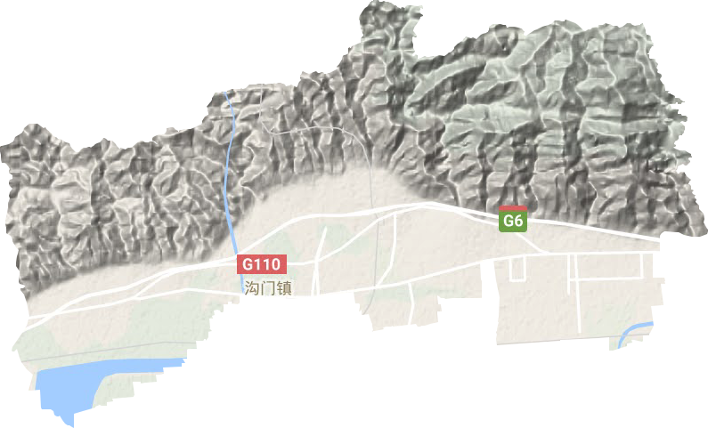 沟门镇地形地图