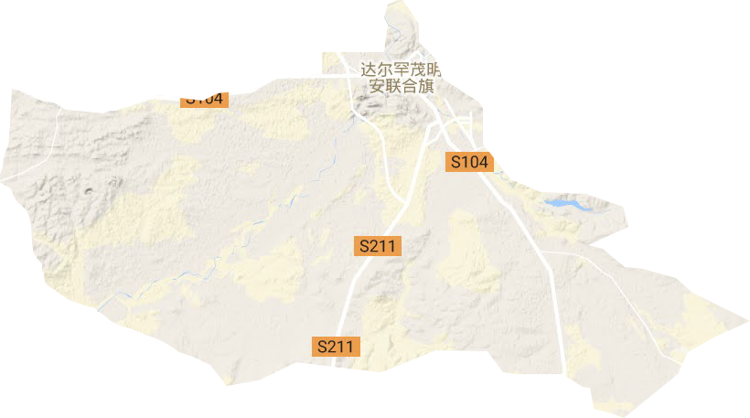 百灵庙镇地形地图