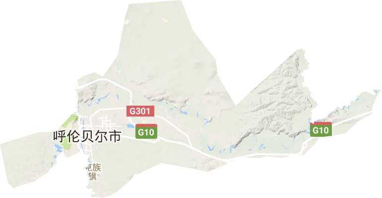 海拉尔区地形地图
