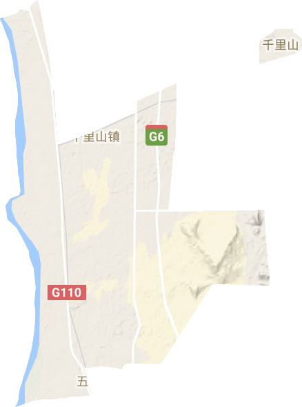 千里山镇地形地图