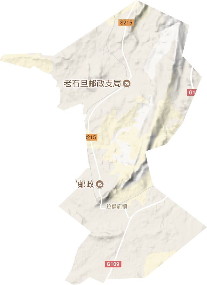 拉僧庙镇地形地图