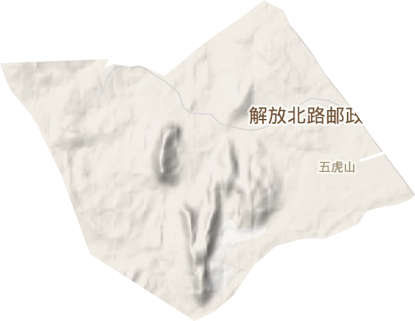 五虎山街道地形地图
