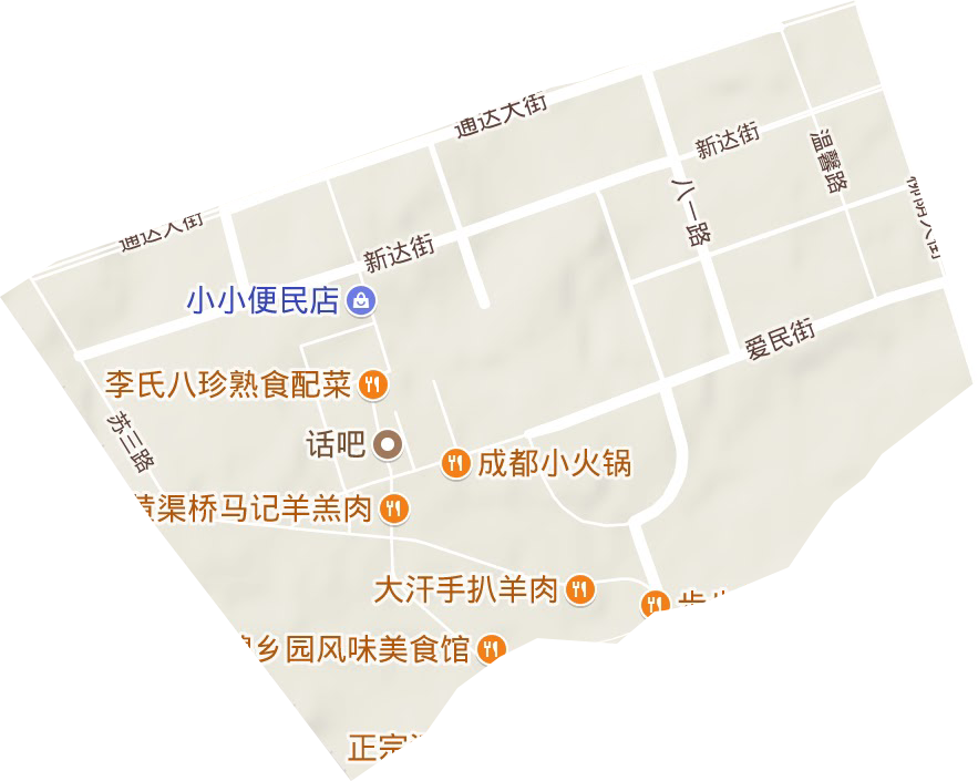 新达街道地形地图