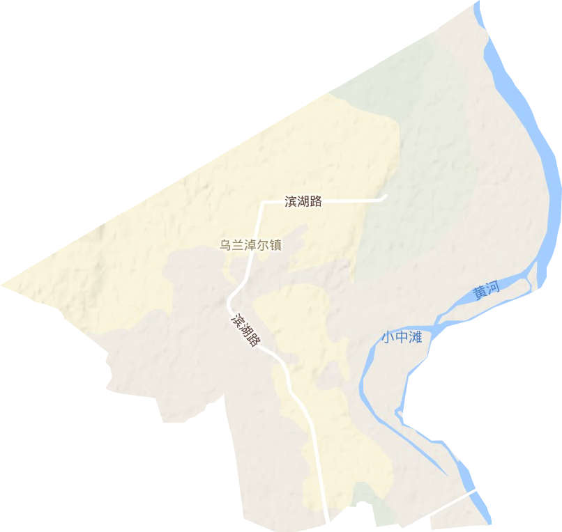 乌兰淖尔镇地形地图