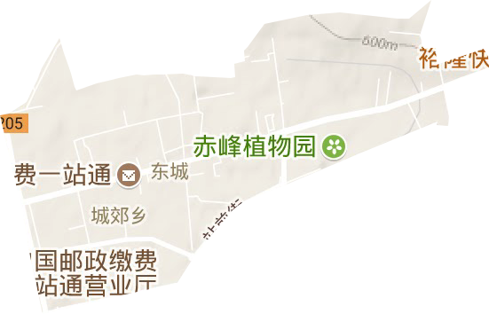 东城街道地形地图