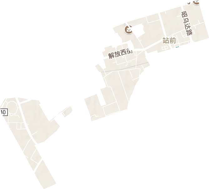 站前街道地形地图