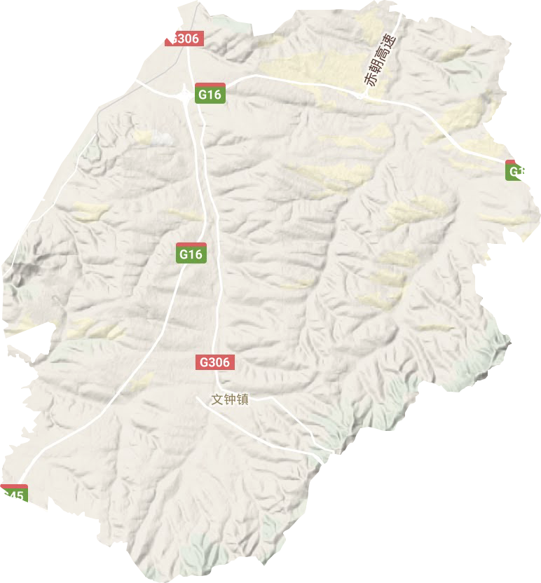 文钟镇地形地图