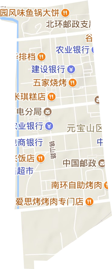 平庄城区街道地形地图