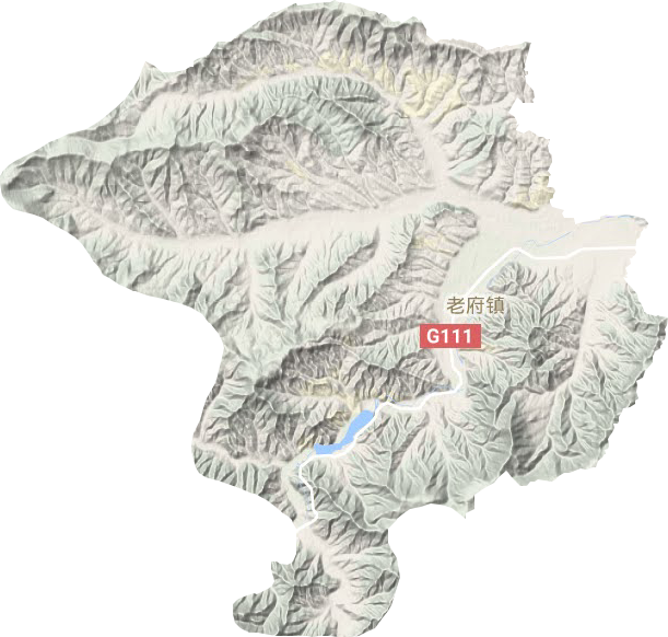 老府镇地形地图