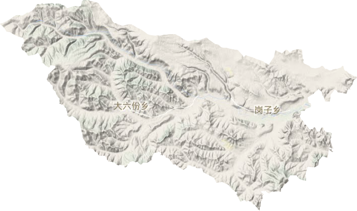 岗子乡地形地图