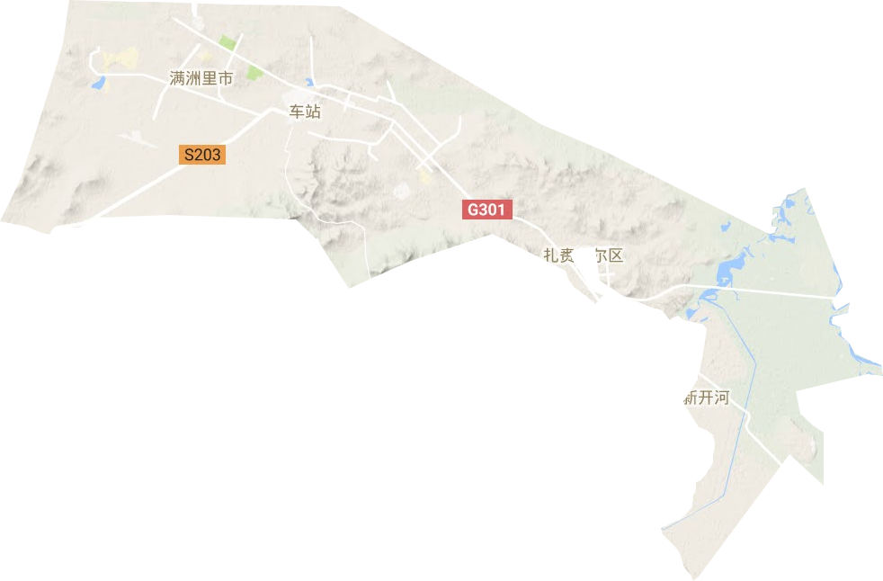 满洲里市地形地图