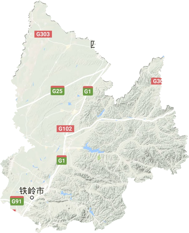 铁岭市地形地图