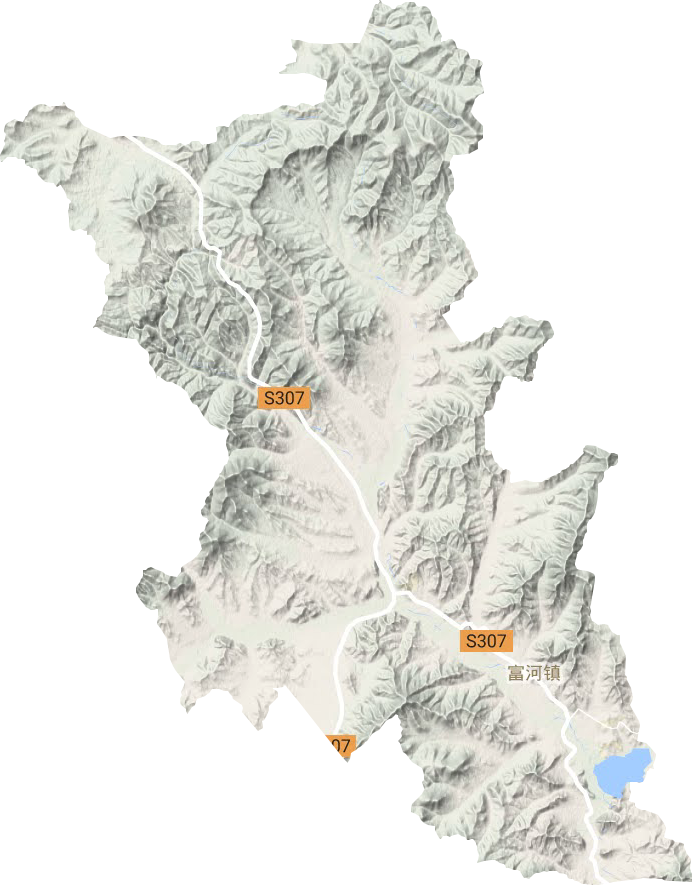 富河镇地形地图