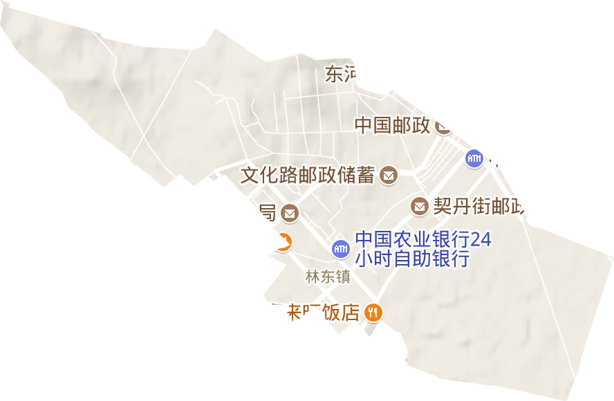 林东西城街道地形地图