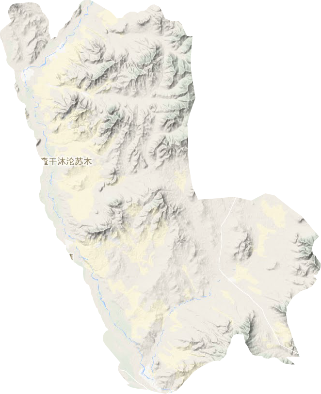 查干沐沦苏木地形地图