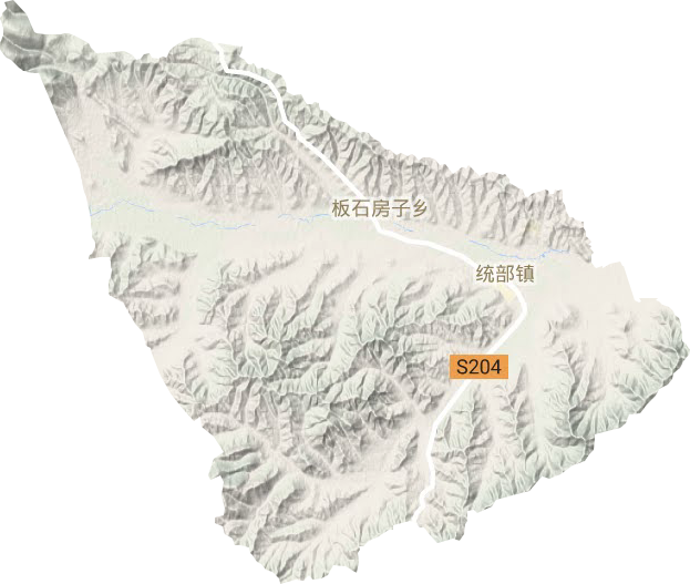 统部镇地形地图