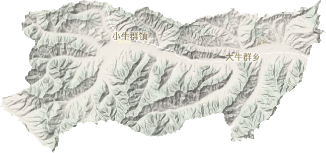 小牛群镇地形地图