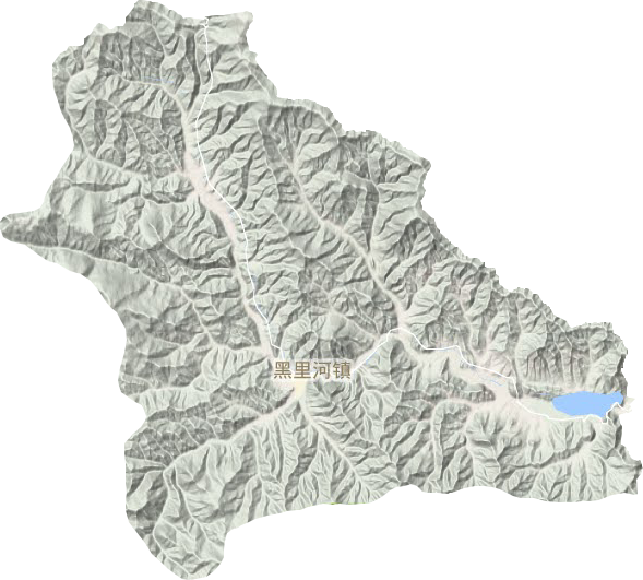 黑里河镇地形地图