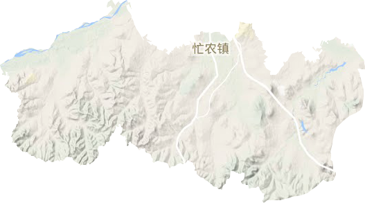 忙农镇地形地图