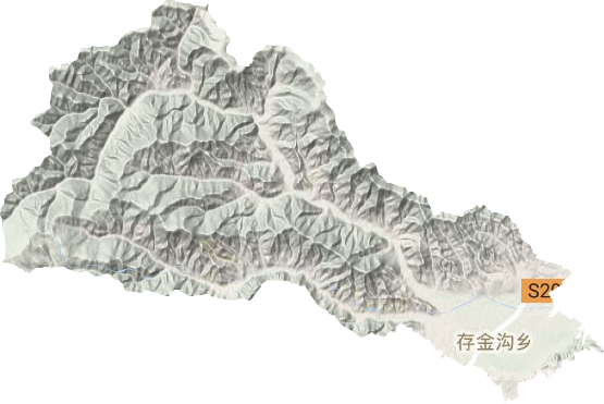存金沟乡地形地图