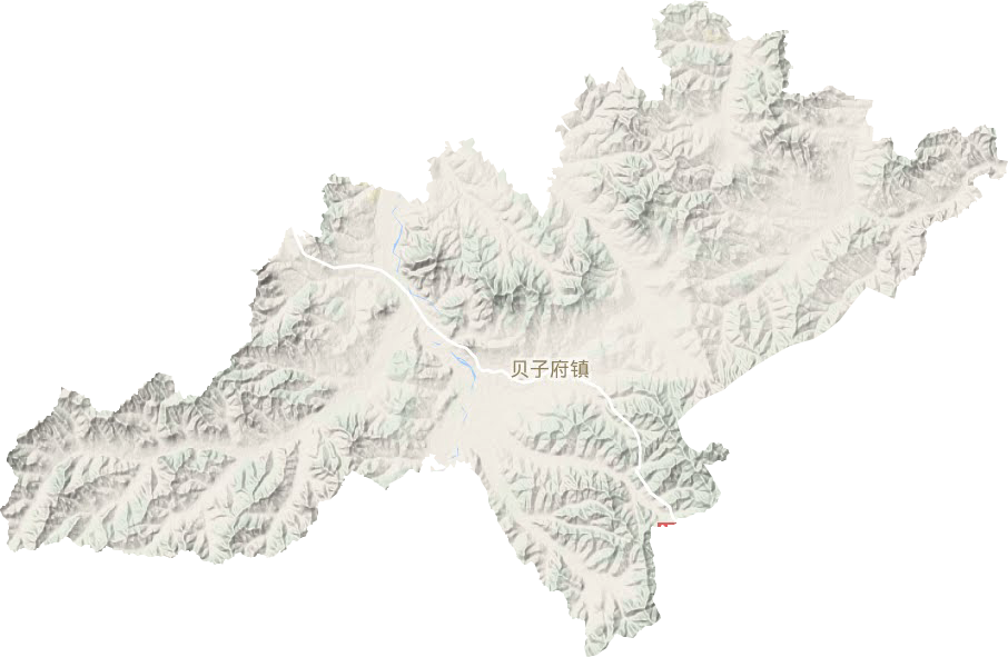 贝子府镇地形地图