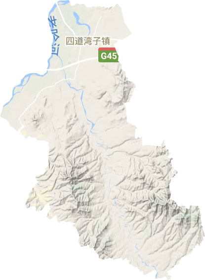 四道湾子镇地形地图