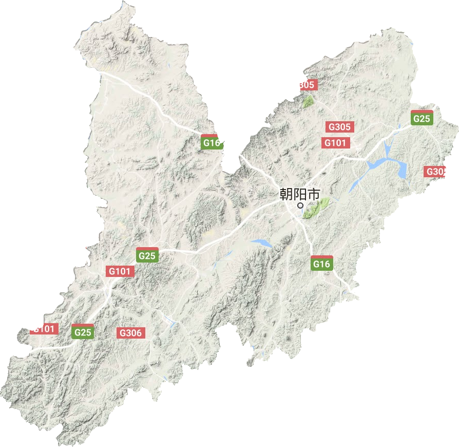 朝阳市地形地图