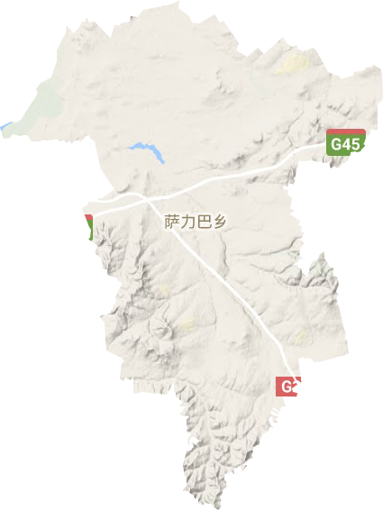 萨力巴乡地形地图