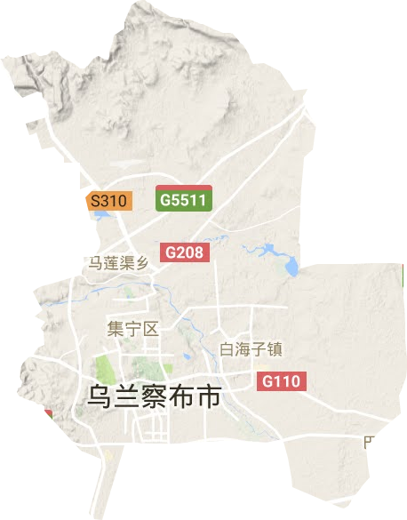 集宁区地形地图