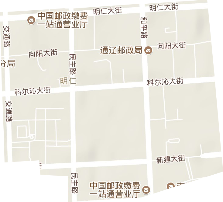 明仁街道地形地图