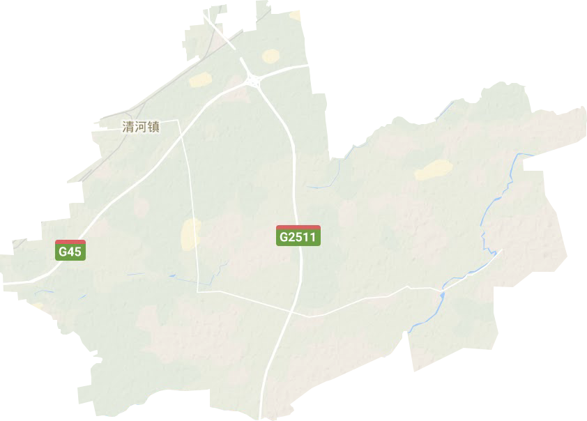 清河镇地形地图