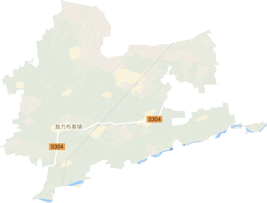 敖力布皋镇地形地图