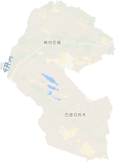 希伯花镇地形地图