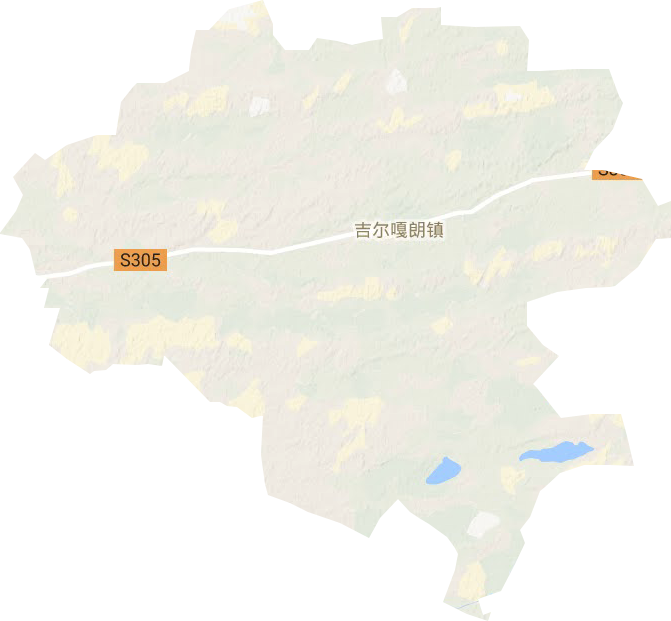 吉尔嘎朗镇地形地图