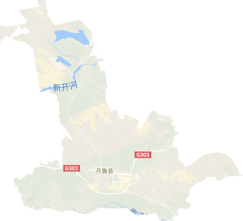 开鲁镇地形地图