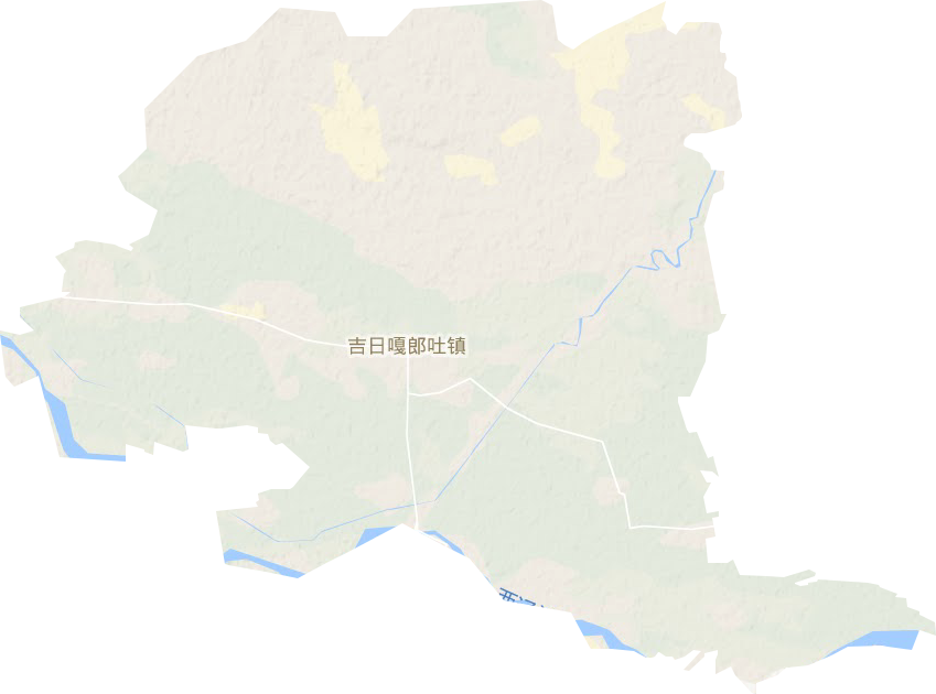 吉日嘎郎吐镇地形地图