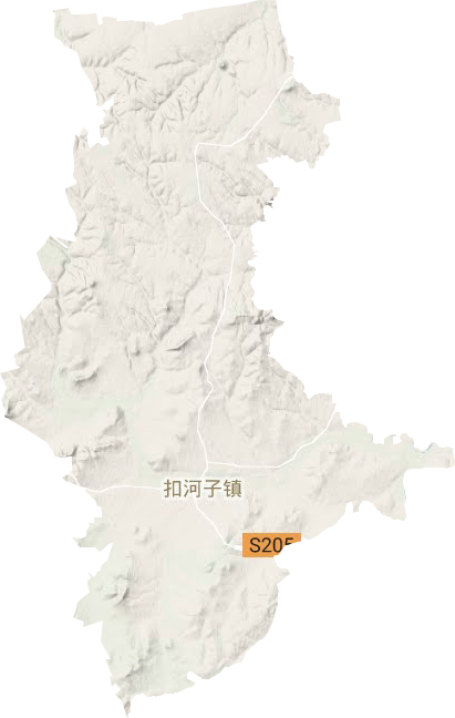 扣河子镇地形地图
