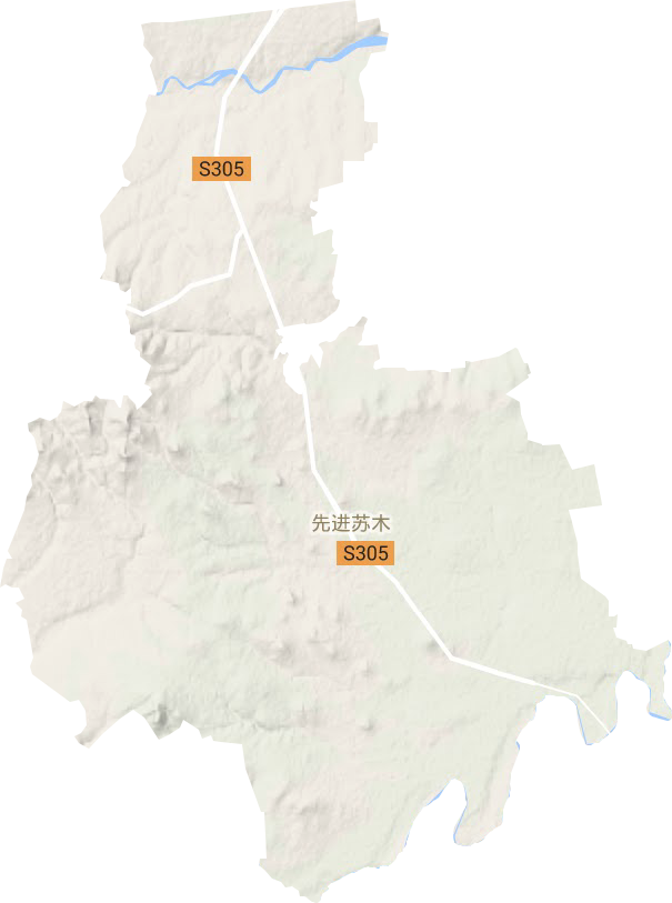 先进苏木地形地图