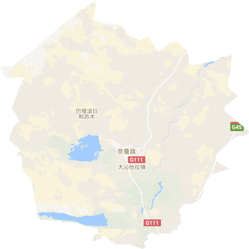 大沁他拉镇地形地图